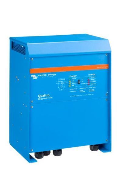 Инвертор Victron Quattro 24/5000/120-100/100 24/230В 5кВА/4кВт гибридный с зарядным устройством 24В 120А - QUA245021010 QUA245021010 фото